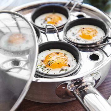 Demeyere Stainless Egg Poaching Pan, 4 cup