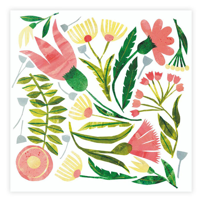 Tropical Flowers Cocktail Napkins, Set of 20