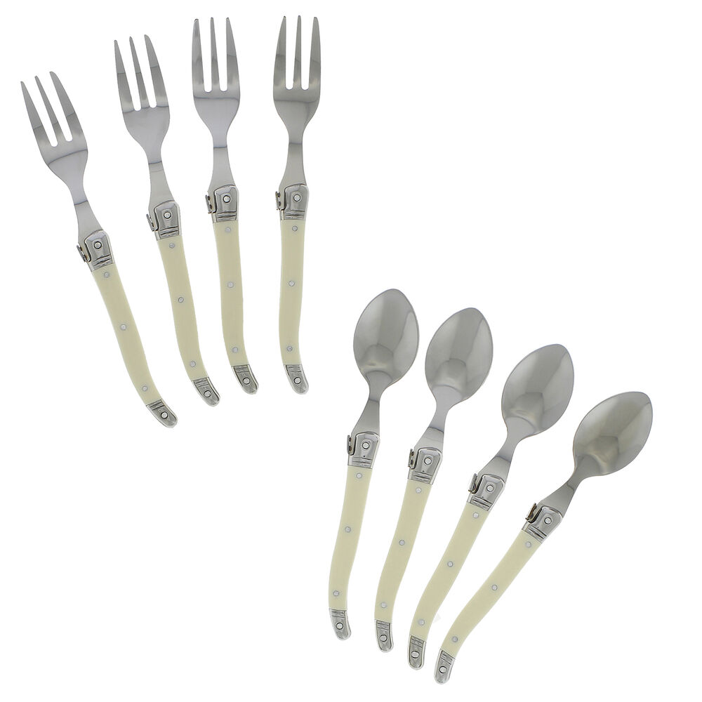 French Home 8 Piece Laguiole Cocktail Dessert Spoon And Fork Set Sur La Table