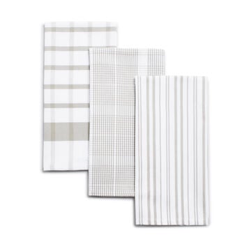 Sur La Table Assorted Twill Kitchen Towels, Set of 3