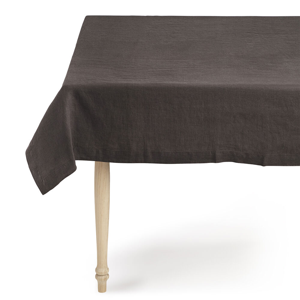 Charcoal Linen Tablecloth Sur La Table