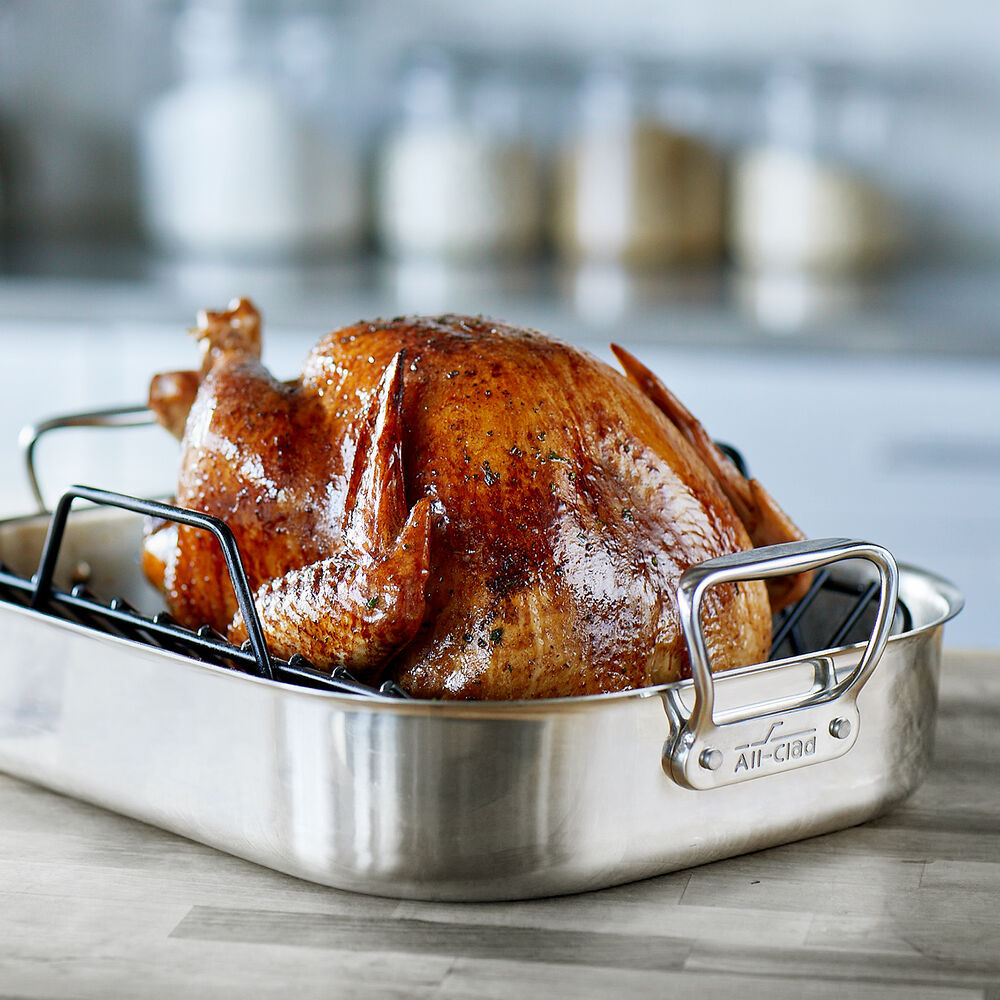 AllClad Stainless Steel Roasting Pan with Nonstick Rack Sur La Table