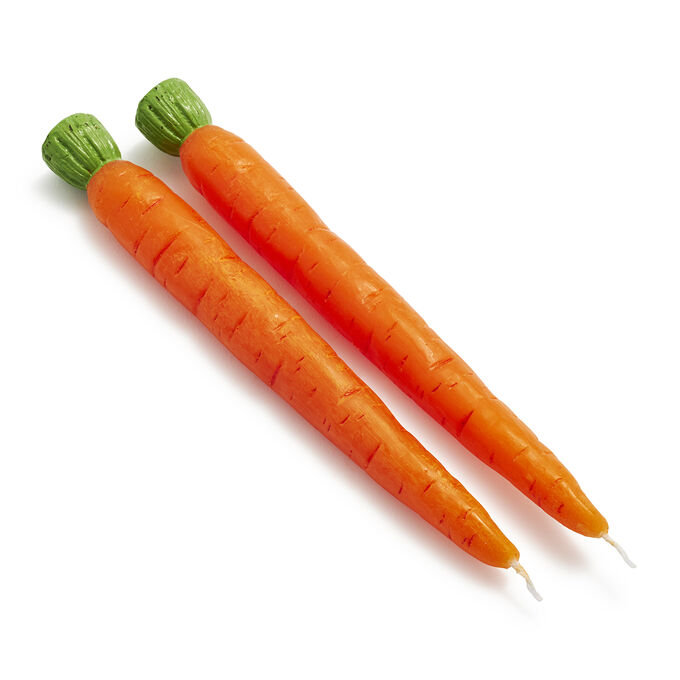 Carrot Taper Candles, Set of 2