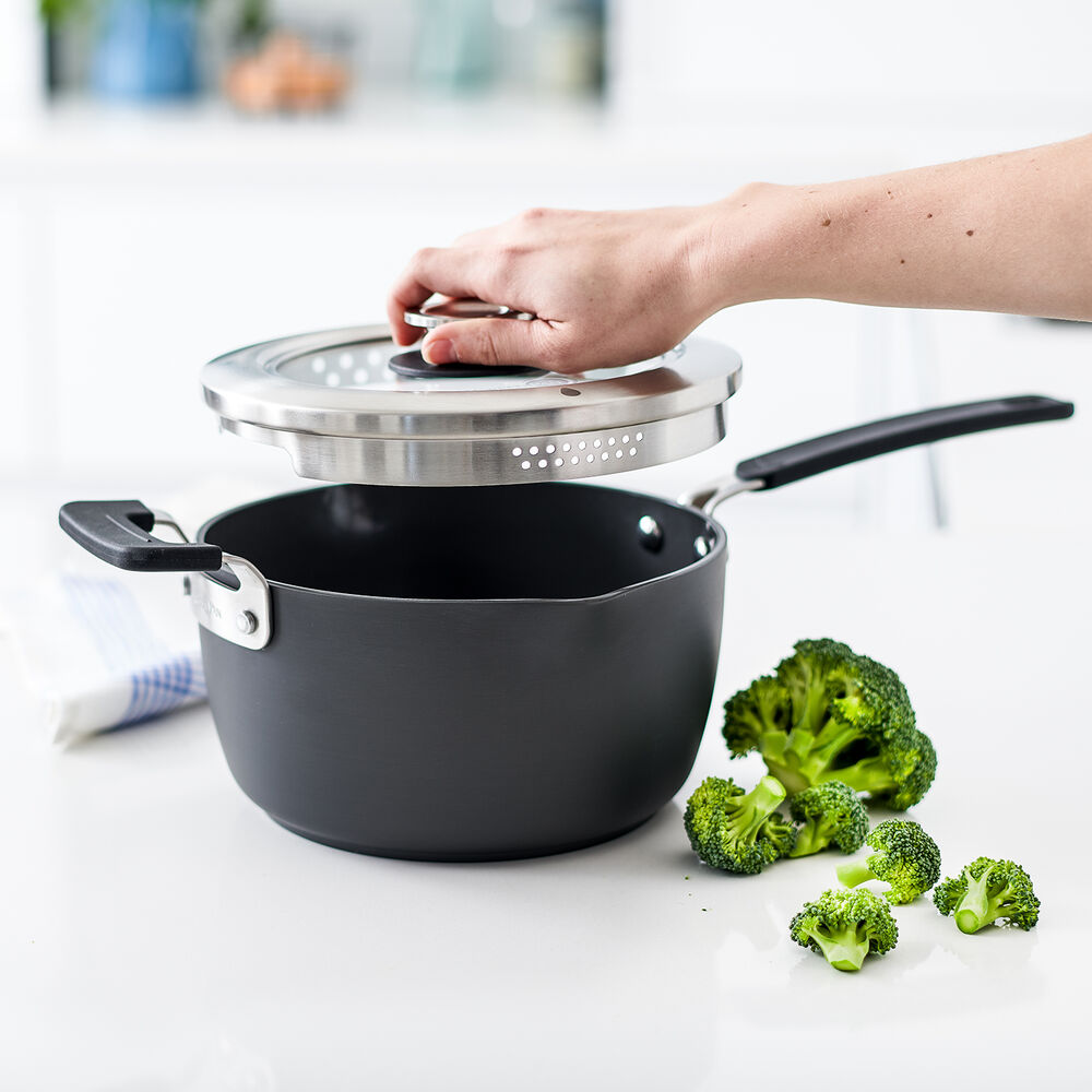 Amazon Com Greenpan Cc002864 001 Hudson Healthy Ceramic Nonstick 9 5 Frying Pan Black Kitchen Dining