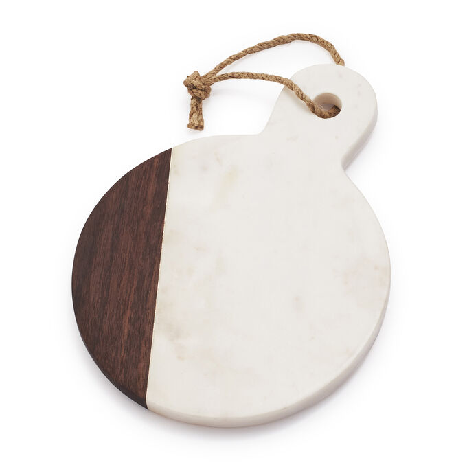 Marble &#38; Walnut Round Cheese Paddle