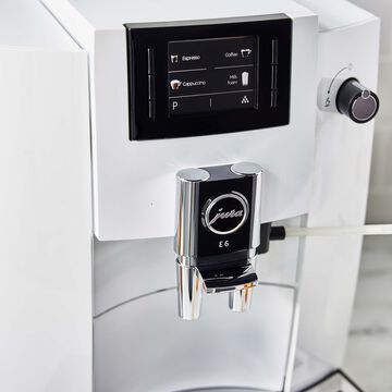 JURA E6 Automatic Coffee Machine, Piano White