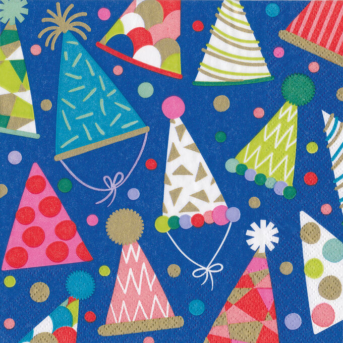 Party Hats Cocktail Napkins, Set of 20
