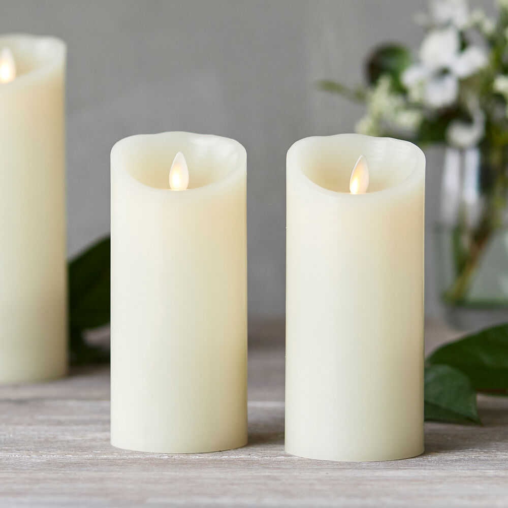 Flameless Pillar Candles, Set of 2 Sur La Table