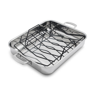 Sur La Table La Marque 84 Stainless Steel Roaster with Nonstick Roasting Rack, 16" x 13"