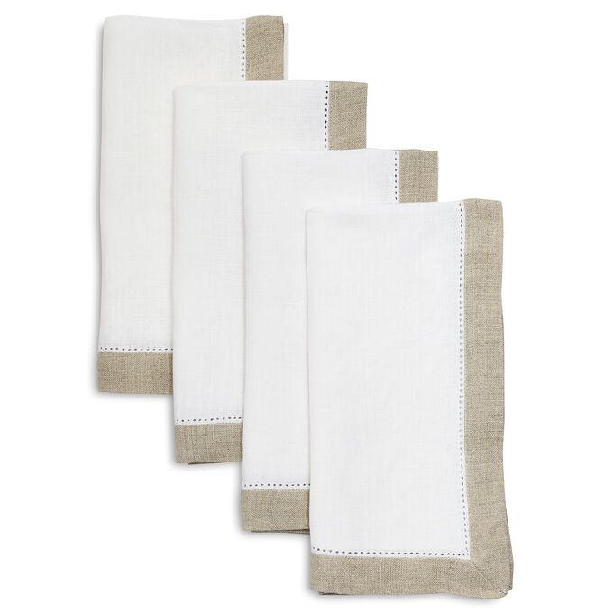 HemstitchBorder Linen Napkins, Set of 4 Sur La Table