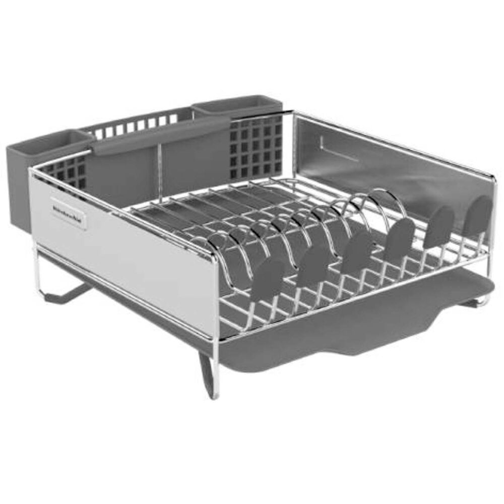 KitchenAid Compact Stainless Steel Dish Rack, Satin Gray Sur La Table