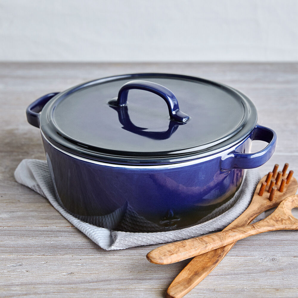 Sur La Table La Marque 84 Stoneware Round Casserole with Lid, 4.5 qt