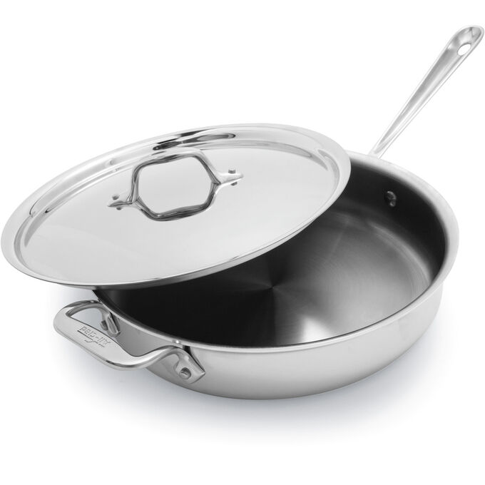 All-Clad D3 Stainless Steel Covered Sauté Pan | Sur La Table All Clad D3 Stainless Steel Covered Sauté Pan