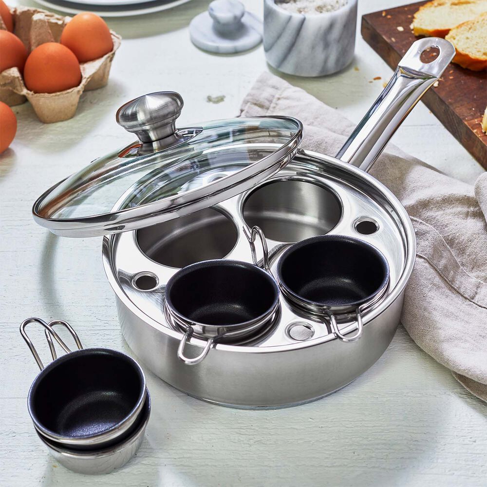 Demeyere Stainless Egg Poaching Pan, 4 cup Sur La Table