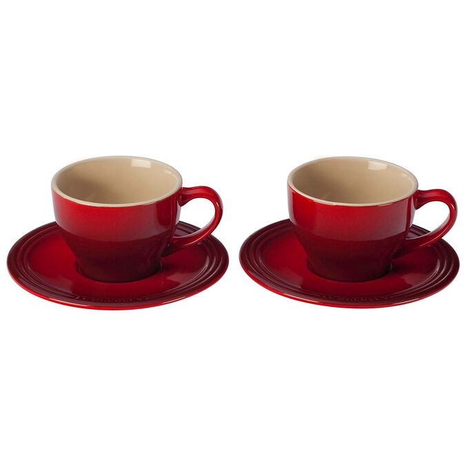 Le Creuset Cappuccino Cups and Saucers, Set of 4 