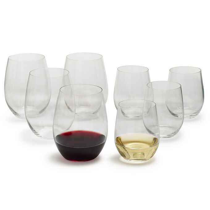 Riedel O Chardonnay and Cabernet Stemless Wine Glasses, Set of 8