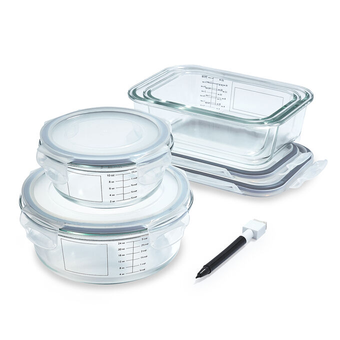 Sur La Table 8 Piece Glass Storage Container Set With Pen Sur La