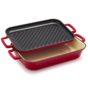 Sur La Table Rectangular Baker with Grill Pan Lid