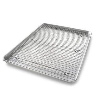USA Extra Large Sheet Nonstick Pan and Bakeable Nonstick Cooling Rack Set