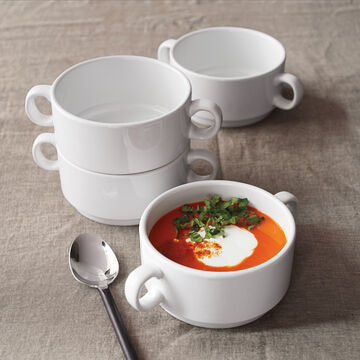 Double-Handle Soup Bowls, Set of 4