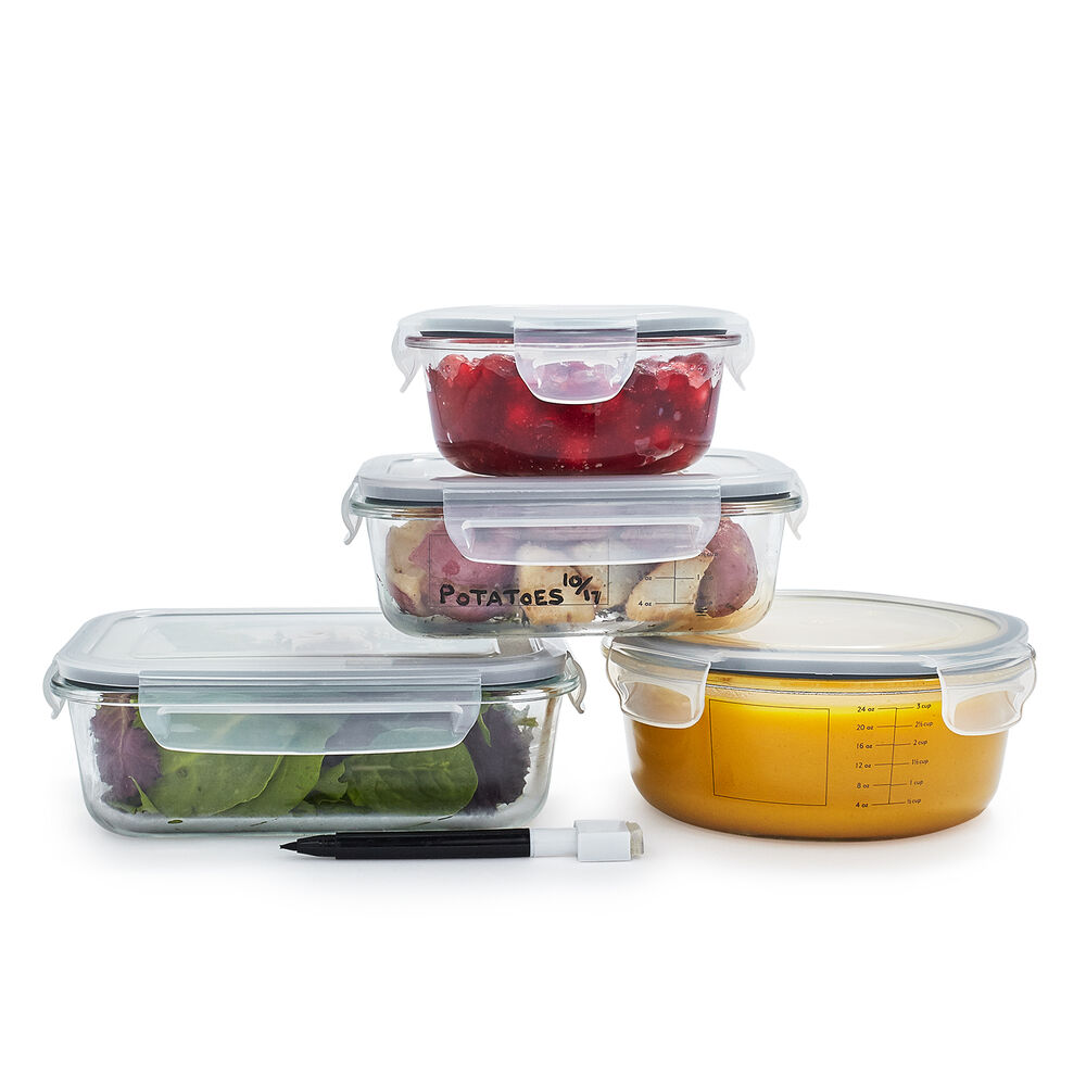 Sur La Table 8 Piece Glass Storage Container Set With Pen Sur La
