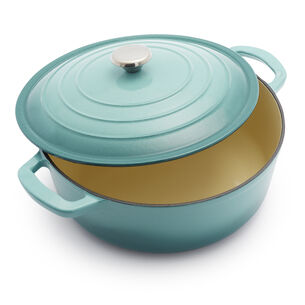 Sur La Table Cast Iron Round Wide Covered Dutch Oven, 7 qt.