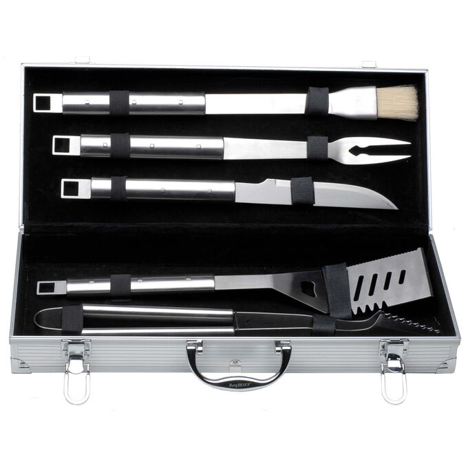 BergHOFF Cubo 6-Piece Stainless Steel BBQ Tool Set with Case