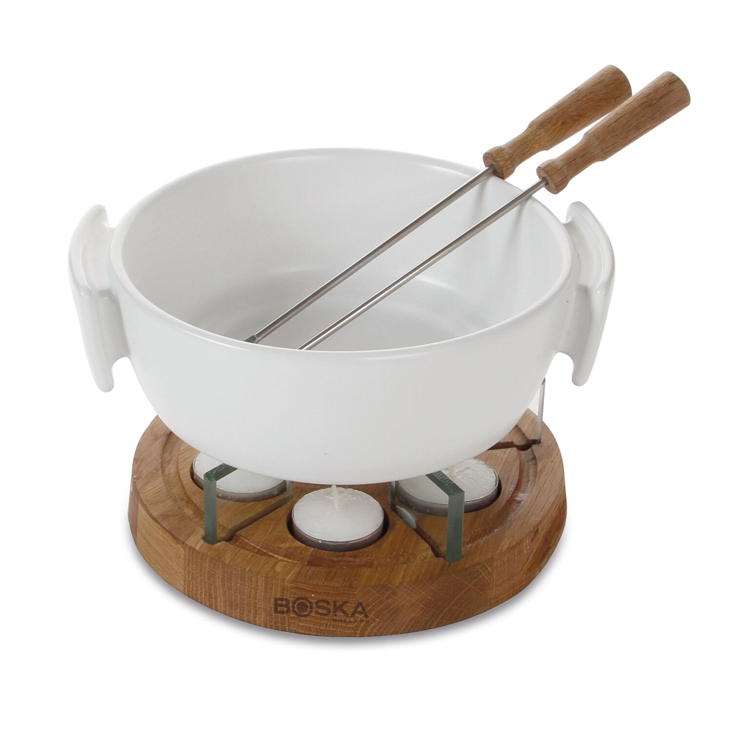 Ceramic Fondue Set 4 Person Cheese Chocolate FREE Tea Light Candle 4