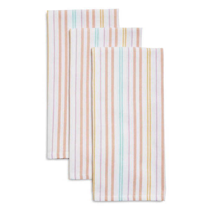 Sur La Table Ice Cream Striped Kitchen Towels, Set of 3
