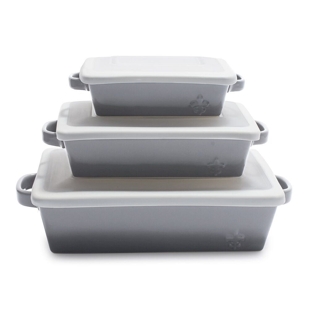 Sur La Table La Marque 84 Stoneware 3-Piece Baker Set with Lids