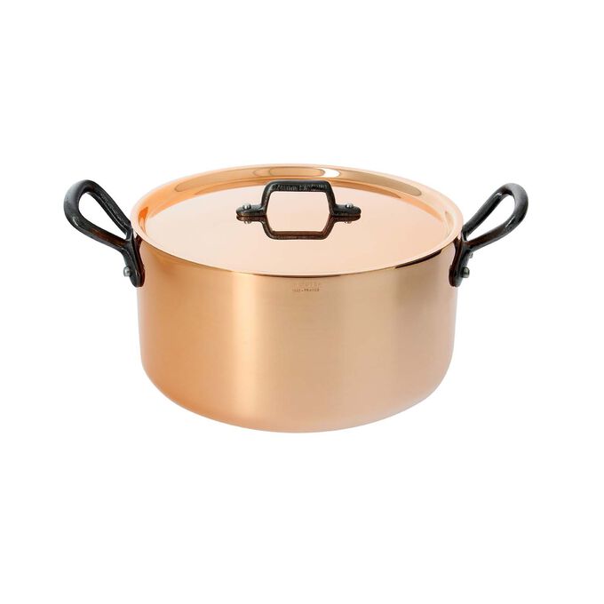 De Buyer Inocuivre Tradition Copper Stew Pan with Lid