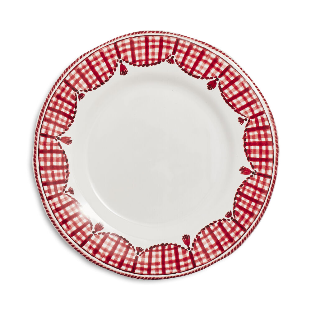 gingham salad plate sur la table