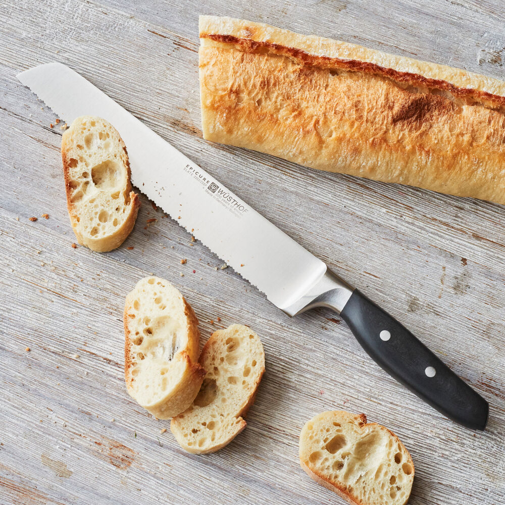 Wüsthof Epicure Slate DoubleSerrated Bread Knife, 9" Sur La Table