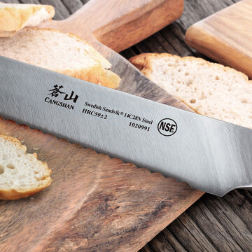 Cangshan TC Series Swedish Sandvik Steel Forged Bread Knife & Wood Sheath Set