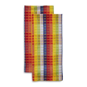 Sur La Table Rainbow Plaid Kitchen Towels, Set of 2