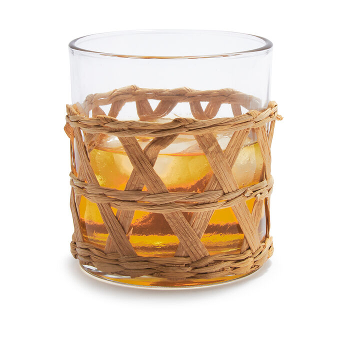 WickerWrapped Double OldFashioned Glasses Sur La Table