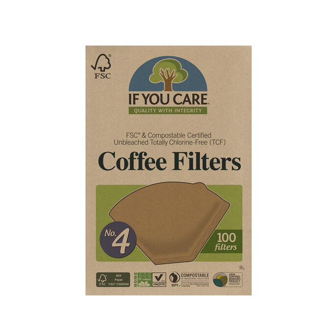 If You Care Eco-Friendly No. 4 Coffee Filters, Pack of 100