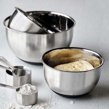 Non-Skid Stainless Steel Mixing Bowls, Set of 3