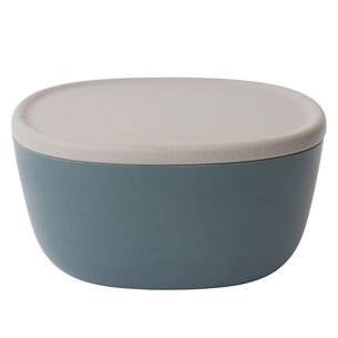 Leo Blue Bamboo Bowl With Lid, 8.75"