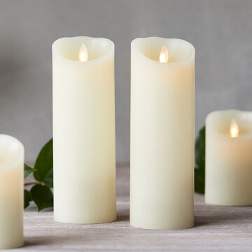 Flameless Pillar Candles, Set of 2
