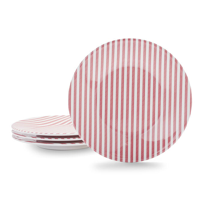 Fourth of July Striped Salad Plates, Set of 4