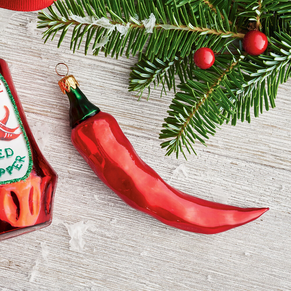 Red Chile Pepper Glass Ornament | Sur La Table