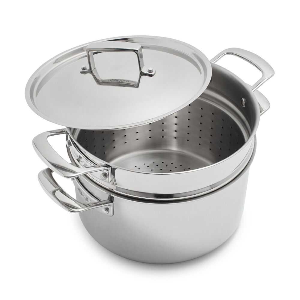 Sur La Table La Marque 84 Stainless Steel Stockpot with Pasta Insert, 8