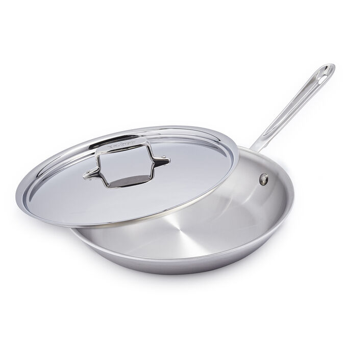All-Clad d5 Brushed Stainless Steel Skillet with Lid, 12&#34; 