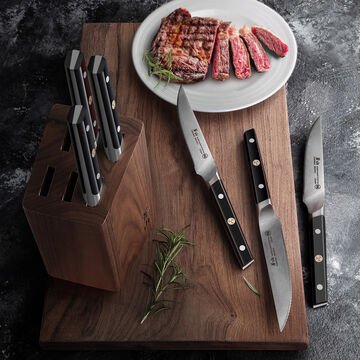 Cangshan TC Series Swedish Sandvik Steel Forged Steak Knife Block, Set of 6, 5&#34;