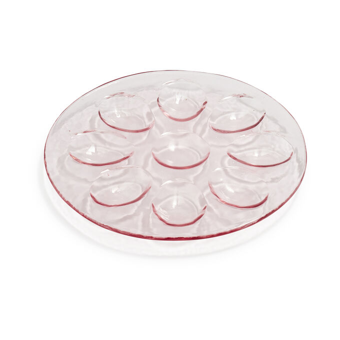 Pastel Glass Egg Platter, 8 cavity