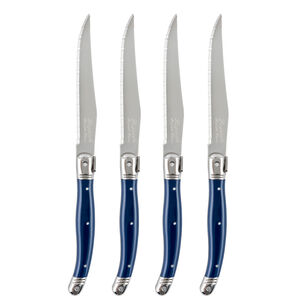 French Home Laguiole Navy Blue Steak Knives, Set of 4