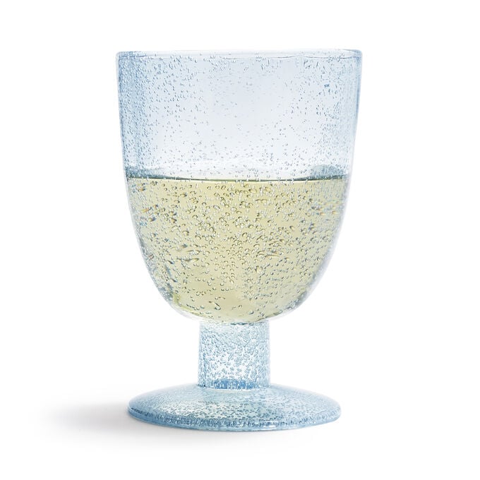 Blue Bubble Wine Glass, 14 oz.