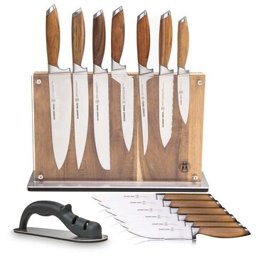 Schmidt Brothers Cutlery Bonded Teak 15-Piece Knife Block Set