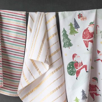 North Pole Stripe Towels, Set of 2